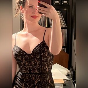 For Love & Lemons Vika Black Lace Mini Bodycon Sheath Dress